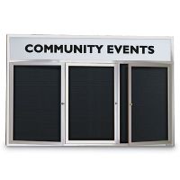 Outdoor Enclosed Letterboards with Header