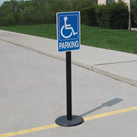 Outdoor Parking Lot Post, 2.5" Diameter x 52"H