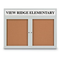 Outdoor Radius Edge Enclosed Corkboards with Header