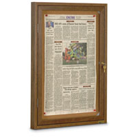 Restroom Board, Walnut Stained Oak Traditional Frame, 19"W x 28"H