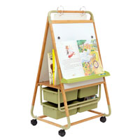 Double Sided Bamboo Teaching Easel with ECO Tubs