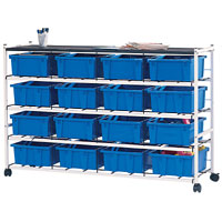 Deluxe 16 Cubby Unit with Open Tubs