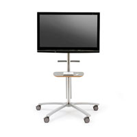 FPP72 K-Base Flat Panel Display Cart, 48"W x 28"D x 80"H, Aluminum Finish, 4" Casters, For 42" - 61" Monitors