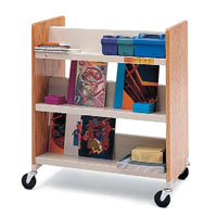WV336 Double-Sided Wood and Steel Book Trucks