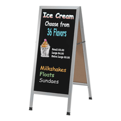 Non-Magnetic Chalkboard with Satin Anodized Aluminum Frame