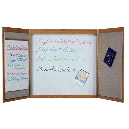 Quartet® Laminate Conference Room Cabinets with a Total Erase® Porcelain Writing Surface