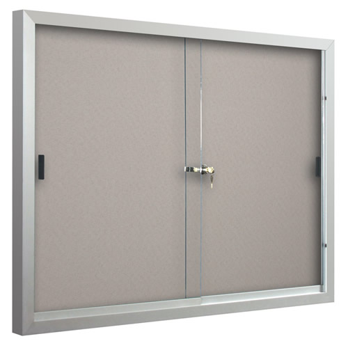 Deluxe Bulletin Board Cabinets with Sliding Doors