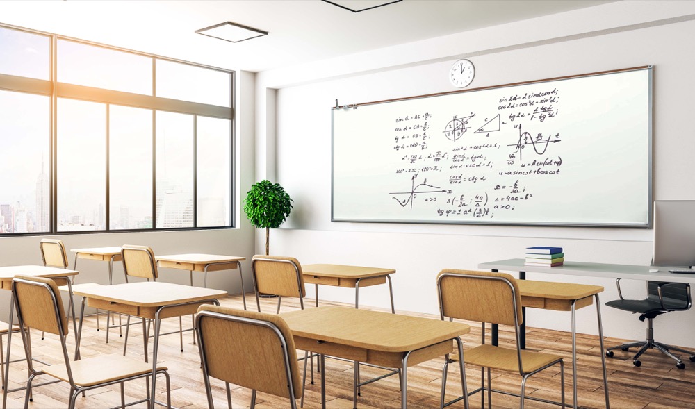 AARCO Free Standing Multi-Surface Chalkboard with Aluminum Frame