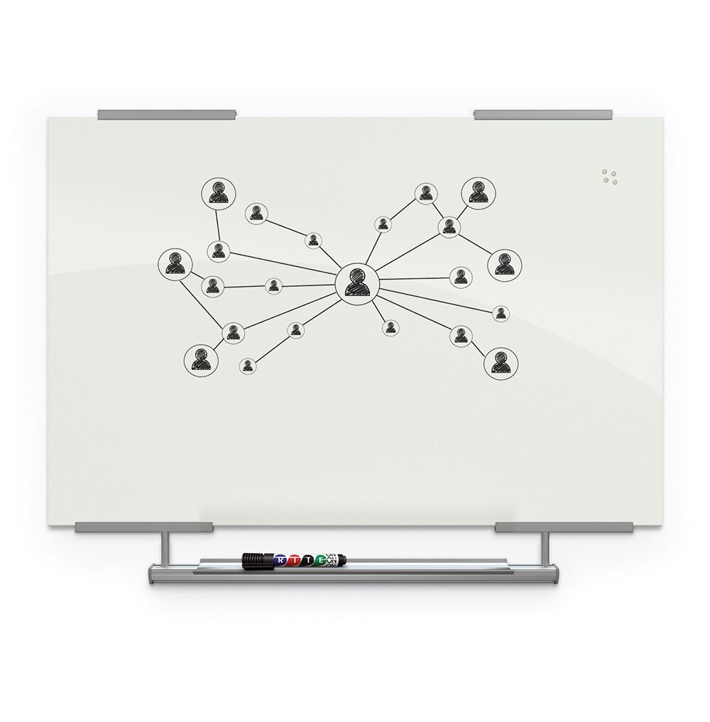 Visionary Magnetic Glass Whiteboard - With Exo Tray System