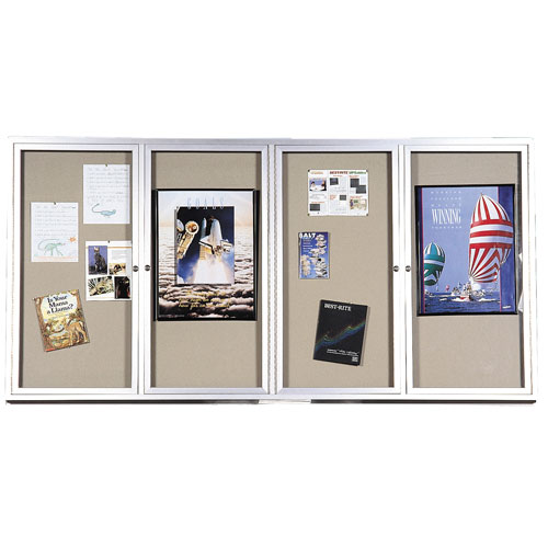 Deluxe Bulletin Board Cabinets with Hinged Doors