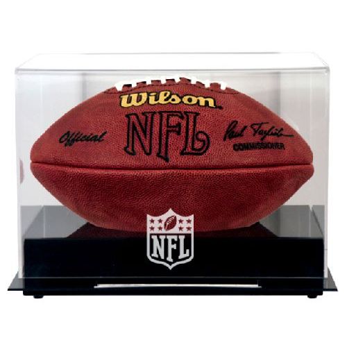 Black Base Football Display Case with NFL Team Logo Canada Whiteboard Co.