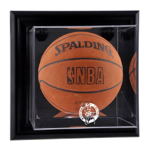 Black Framed Wall Mounted Basketball Display Case with NBA Team Logo US Markerboard