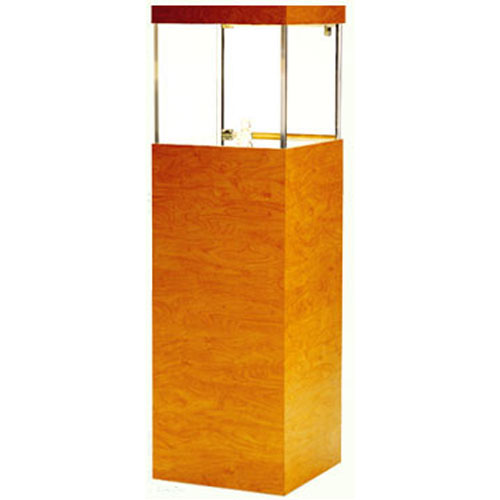 GL112 Wood Veneer Pedestal Display Case