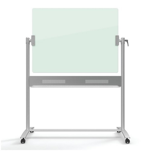 Quartet Infinity Glass Mobile Presentation Easel, 3 ft x 2 ft, Silver