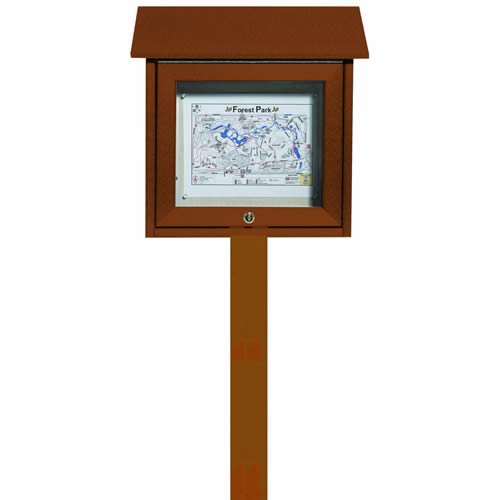 Park Ranger Outpost Series Bulletin Board with Mounting Post