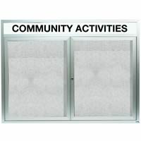 Outdoor Enclosed Aluminum Bulletin Boards with Header and Lighting