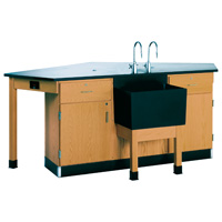 4 Student Science Lab Workstation with Assorted Fixtures