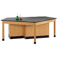 4 Student Science Lab Workstation with Assorted Fixtures