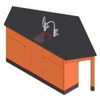 4 Student Science Lab Workstation with Assorted Fixtures