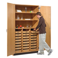 Tote Tray & Shelving Storage Cabinet