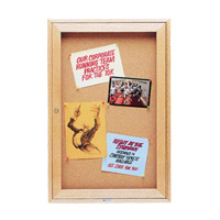 Excel Enclosed Cork Bulletin Boards for Indoor Use - Oak Frame