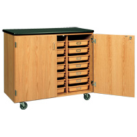Mobile Storage Cabinet with Bins