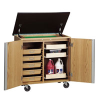 Mobile Storage Cart with Markerboard Top