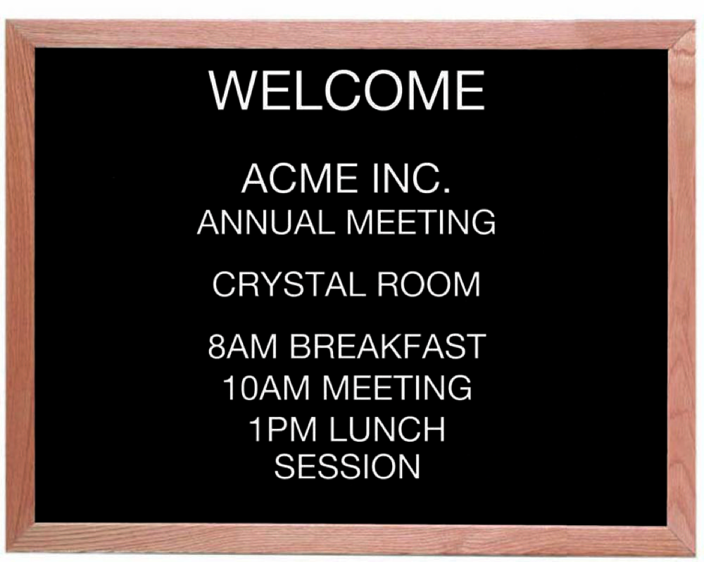 Open Face Changeable Letter Boards