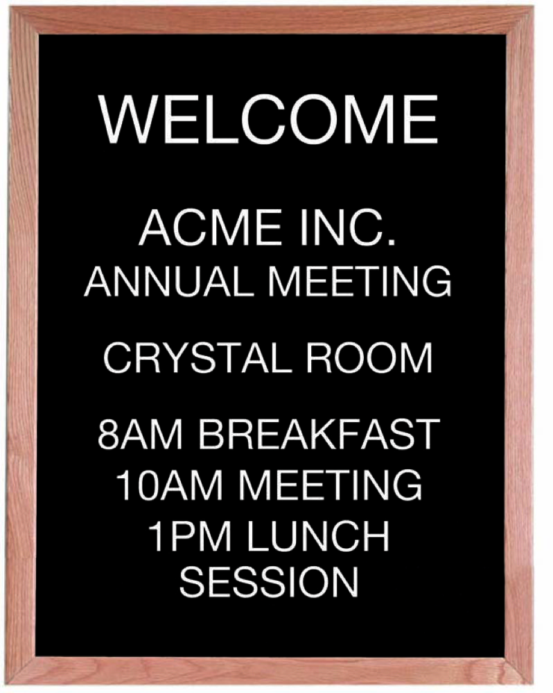 Open Face Changeable Letter Boards