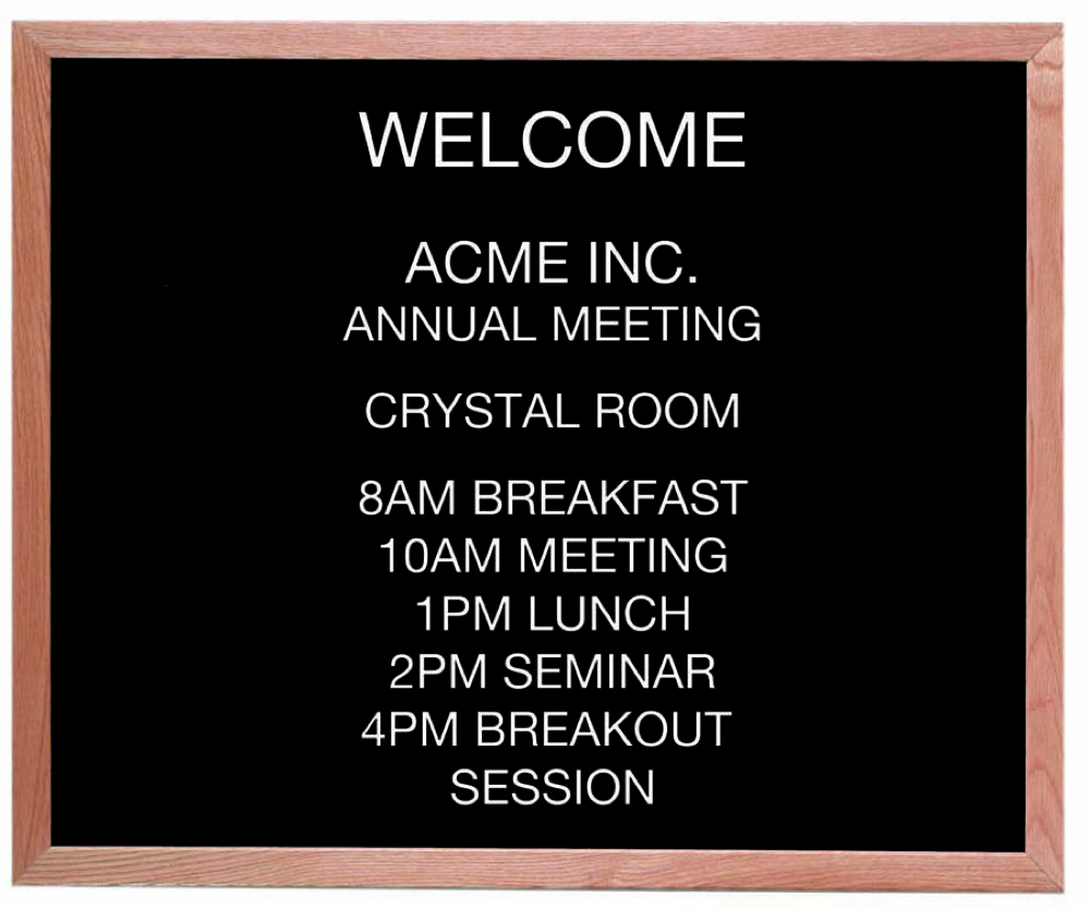Open Face Changeable Letter Boards