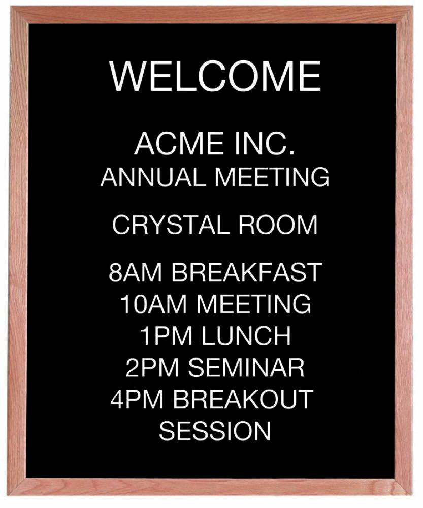Open Face Changeable Letter Boards