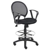 Mesh Drafting Stool in Black