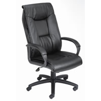 High Back Executive LeatherPlus Chair w/Padded Arm