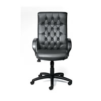Button-Tufted Executive Chair in Black
