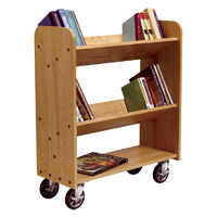 Book Trucks with Sloped and Flat Shelves