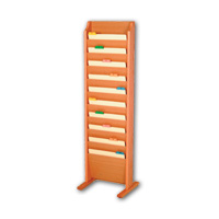 Free Standing Oak Chart & File Rack