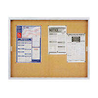 Quartet® Non-Illuminated Enclosed Cork Bulletin Boards with Sliding Doors for Indoor Use