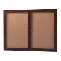 Indoor Enclosed Aluminum Bulletin Boards with Wood-Look Finish