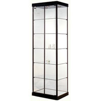 GL10 Wood Veneer Rectangular Tower Display Case