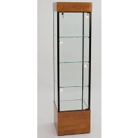 GL100 Wood Veneer Square Tower Display Case