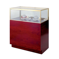 GL108 Wood Veneer Quarter-Vision Jewelry Display Case