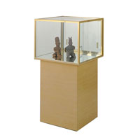 GL114 Wood Veneer Square Free Standing Jewelry Display Case