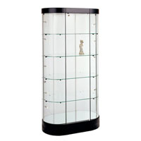 GL122 Wood Veneer Oval Tower Display Case