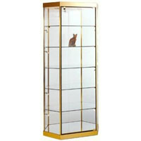 GL4 Wood Veneer Stretched Hexagonal Tower Display Case