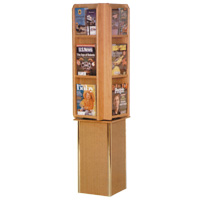 Free Standing Rotating Oak Literature Display