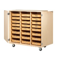 Mobile Tote Tray Storage Cabinet