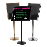 Single Pedestal Dual Capability Neon Markerboard and Menu/Poster Holder