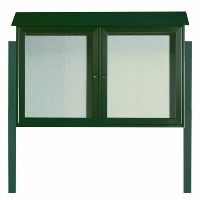 Park Ranger Series Two Door Hinged Door Bulletin Board with Mounting Posts