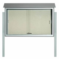 Park Ranger Series Sliding Door Bulletin Board with Mounting Posts