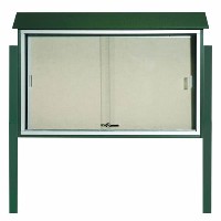 Park Ranger Series Sliding Door Bulletin Board with Mounting Posts